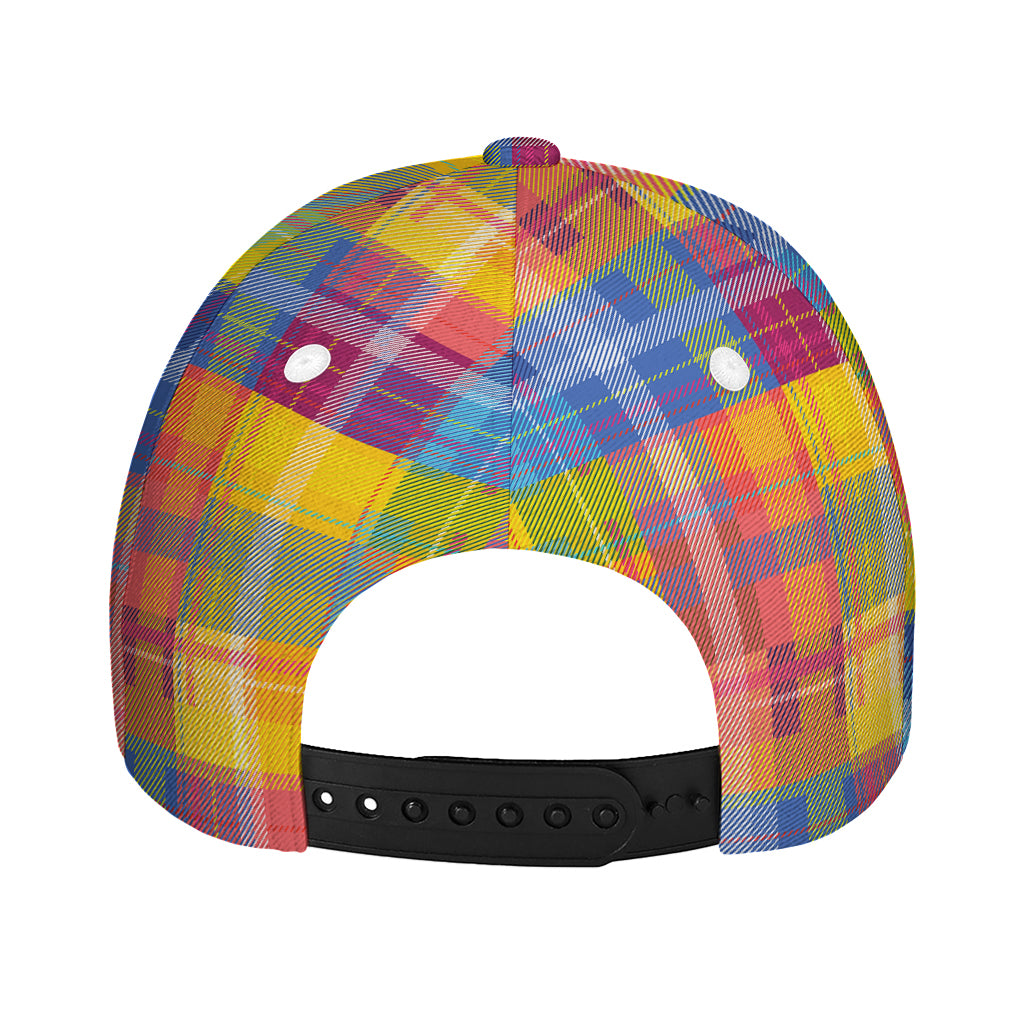 Rainbow Plaid Pattern Print Baseball Cap