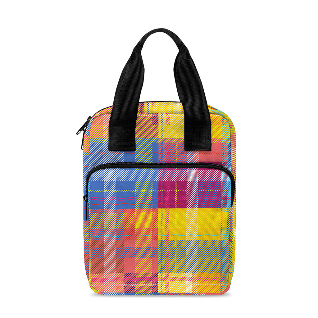 Rainbow Plaid Pattern Print Bible Tote Bag