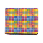 Rainbow Plaid Pattern Print Bifold Wallet