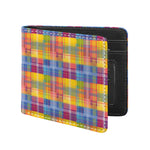 Rainbow Plaid Pattern Print Bifold Wallet