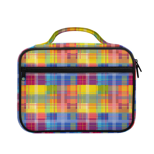 Rainbow Plaid Pattern Print Briefcase Bible Bag