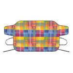 Rainbow Plaid Pattern Print Car Windshield Snow Cover