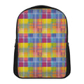 Rainbow Plaid Pattern Print Casual Backpack