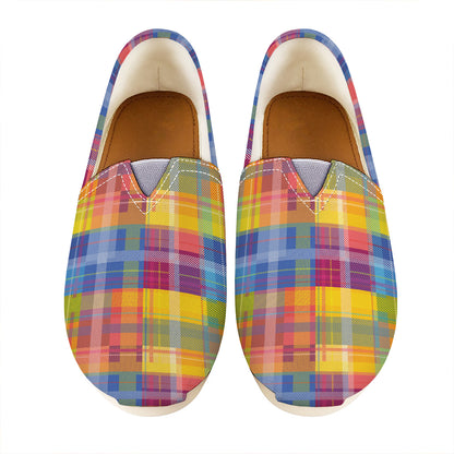 Rainbow Plaid Pattern Print Casual Shoes