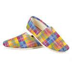 Rainbow Plaid Pattern Print Casual Shoes