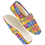 Rainbow Plaid Pattern Print Casual Shoes
