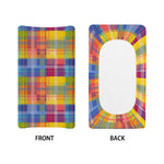 Rainbow Plaid Pattern Print Changing Pad Cover