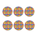 Rainbow Plaid Pattern Print Coaster Set