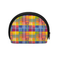 Rainbow Plaid Pattern Print Coin Purse