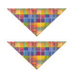 Rainbow Plaid Pattern Print Dog Bandana