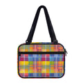 Rainbow Plaid Pattern Print Double Strap Bible Bag