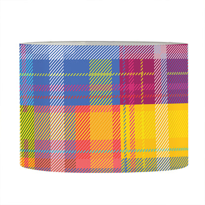 Rainbow Plaid Pattern Print Drum Lamp Shade