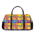 Rainbow Plaid Pattern Print Duffel Bag