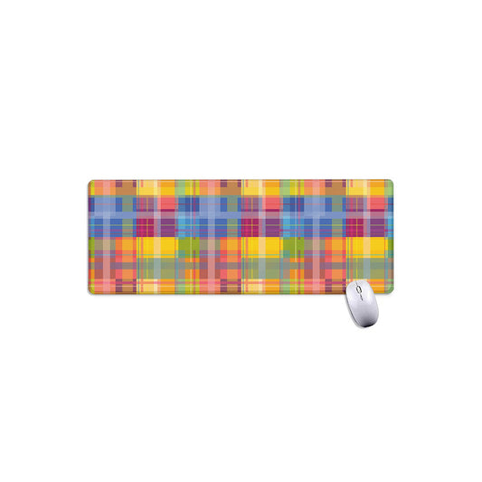 Rainbow Plaid Pattern Print Extended Mouse Pad