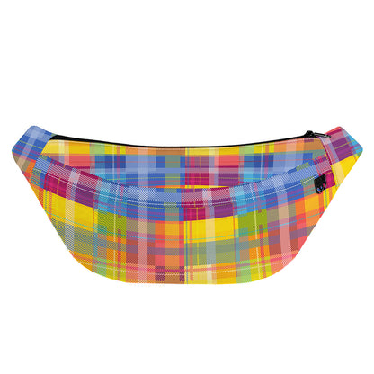 Rainbow Plaid Pattern Print Fanny Pack