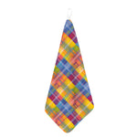 Rainbow Plaid Pattern Print Hand Towel
