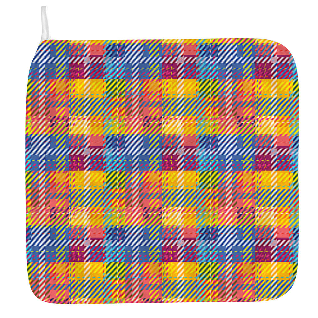 Rainbow Plaid Pattern Print Hand Towel