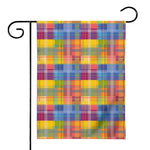 Rainbow Plaid Pattern Print House Flag