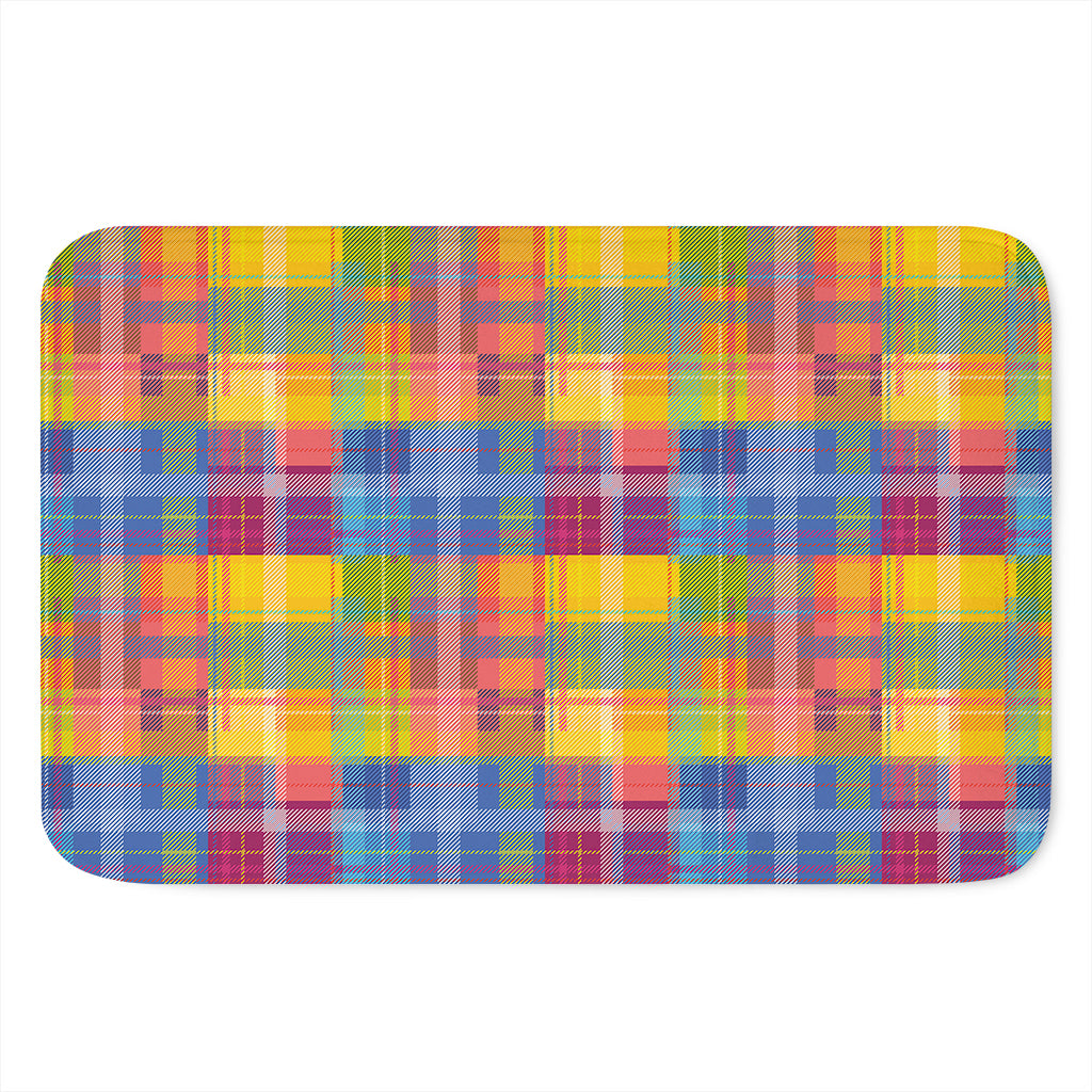 Rainbow Plaid Pattern Print Indoor Door Mat