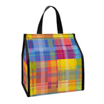 Rainbow Plaid Pattern Print Insulated Lunch Tote