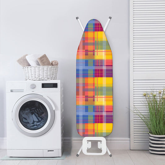 Rainbow Plaid Pattern Print Ironing Board Cover