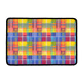 Rainbow Plaid Pattern Print Kitchen Mat