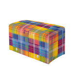 Rainbow Plaid Pattern Print Leather Tissue Box Cover