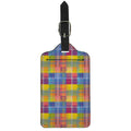 Rainbow Plaid Pattern Print Luggage Tag