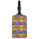 Rainbow Plaid Pattern Print Luggage Tag