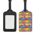 Rainbow Plaid Pattern Print Luggage Tag