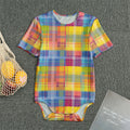Rainbow Plaid Pattern Print Men's Bodysuit