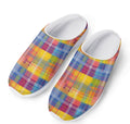 Rainbow Plaid Pattern Print Mesh Casual Shoes