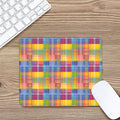 Rainbow Plaid Pattern Print Mouse Pad