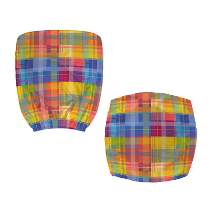 Rainbow Plaid Pattern Print Office Chair Cover