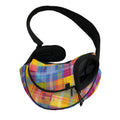 Rainbow Plaid Pattern Print Pet Sling Carrier