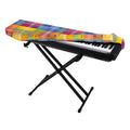 Rainbow Plaid Pattern Print Piano Keyboard Cover