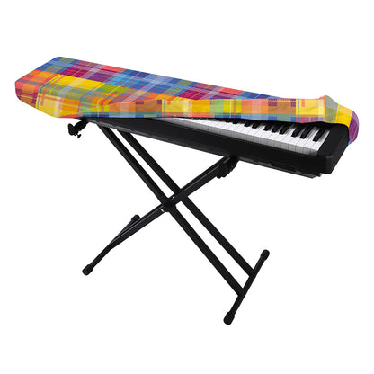 Rainbow Plaid Pattern Print Piano Keyboard Cover