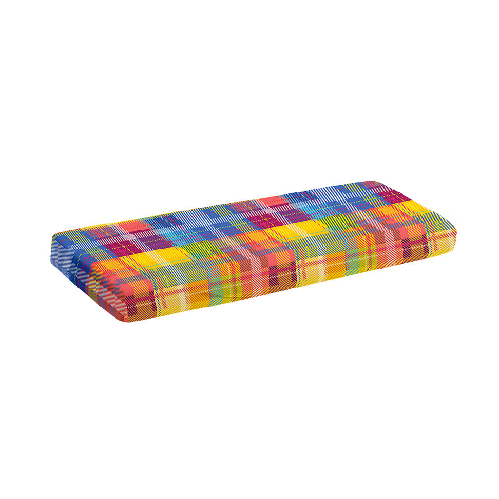 Rainbow Plaid Pattern Print Piano Keyboard Cover