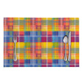 Rainbow Plaid Pattern Print Placemat