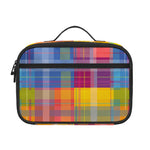 Rainbow Plaid Pattern Print Portable Lunch Bag