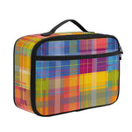 Rainbow Plaid Pattern Print Portable Lunch Bag