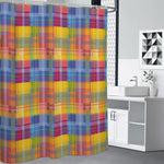 Rainbow Plaid Pattern Print Premium Shower Curtain
