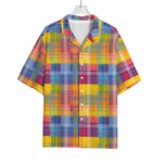 Rainbow Plaid Pattern Print Rayon Hawaiian Shirt