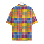 Rainbow Plaid Pattern Print Rayon Hawaiian Shirt