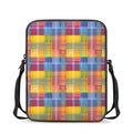Rainbow Plaid Pattern Print Rectangular Crossbody Bag