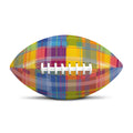Rainbow Plaid Pattern Print Rugby Ball