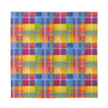 Rainbow Plaid Pattern Print Silk Bandana