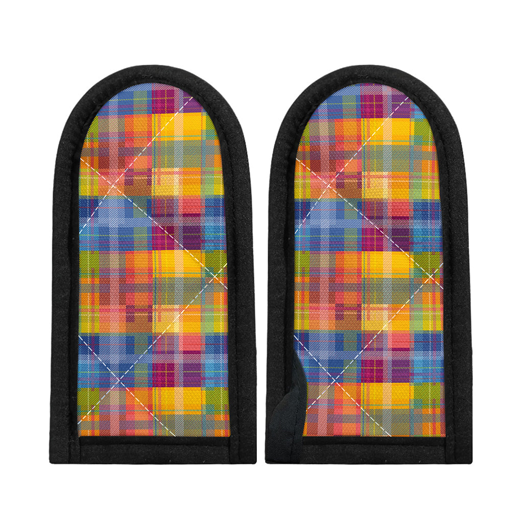 Rainbow Plaid Pattern Print Skillet Handle Cover