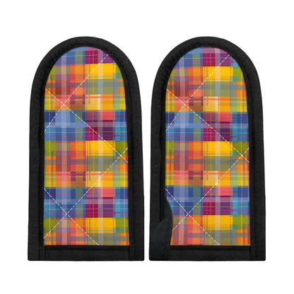Rainbow Plaid Pattern Print Skillet Handle Cover