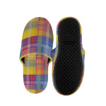 Rainbow Plaid Pattern Print Slippers